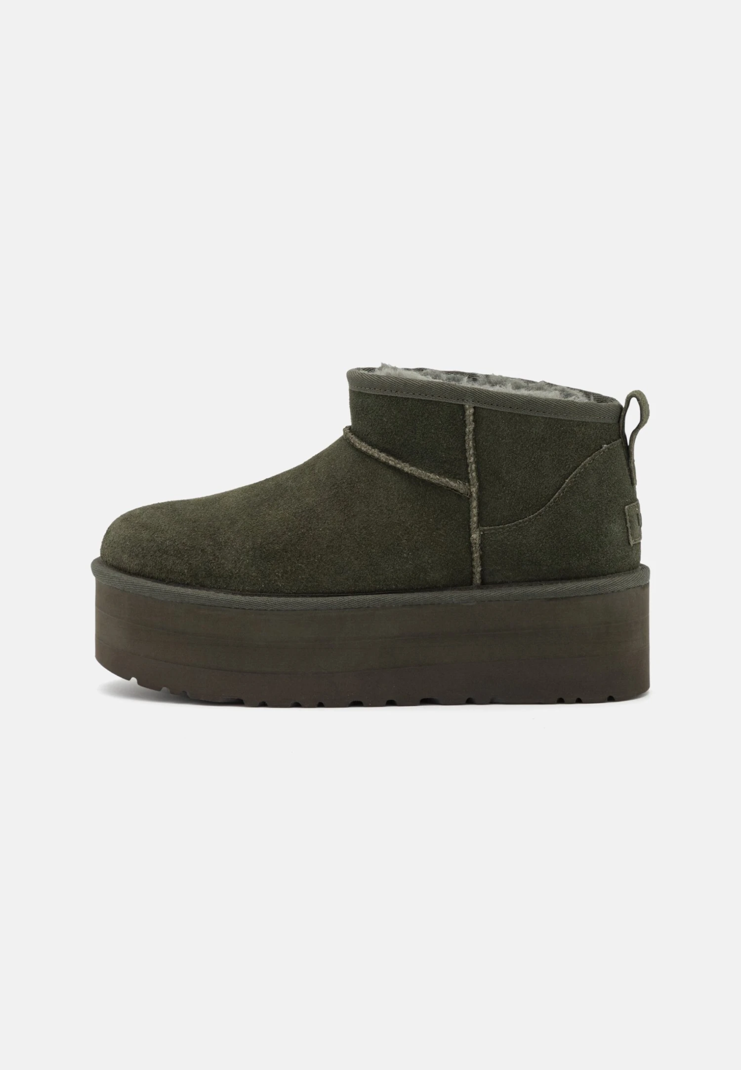 Ugg Classic Ultra Mini Platform - Enkellaarsjes Met Plateauzool - Moss Green 4 Ugg Classic Ultra Mini Platform - Enkellaarsjes Met Plateauzool - Moss Green - Afbeelding 2