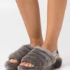 Ugg Fluff Yeah Slide - Pantoffels - Charcoal -Ugg Verkoopwinkel 2964df3ef1ef47dfbb54220cbe30f70e