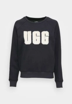 Ugg Madeline Fuzzy Logo Crewneck - Sweater - Black / Cream -Ugg Verkoopwinkel 3e29adab0bdf45baa9e31452609578fb