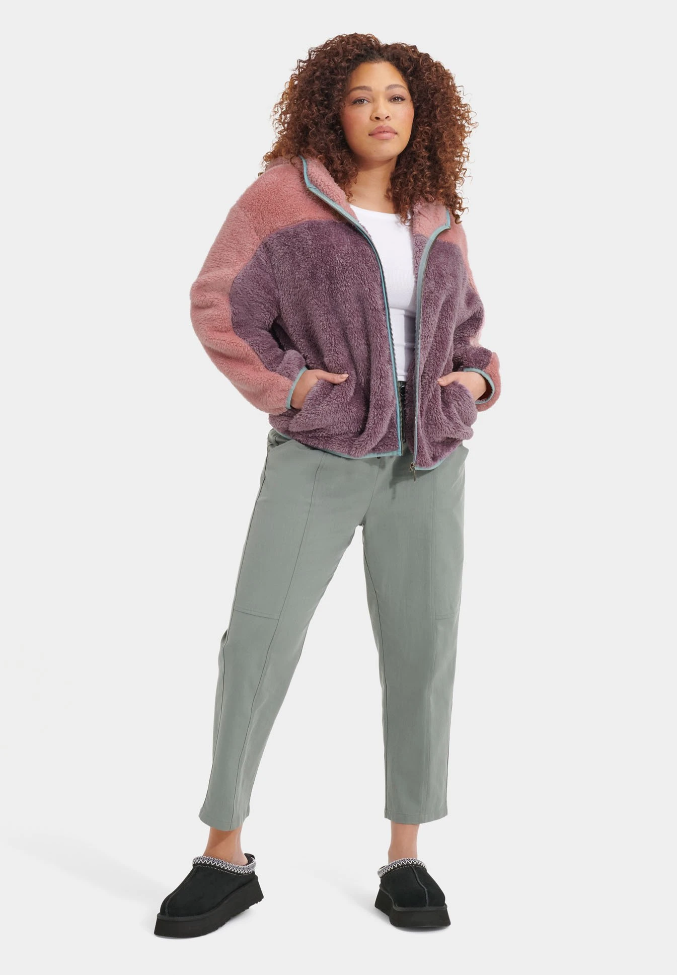 Ugg Sheila Sherpa F Zip - Fleecejas - Clay Pink Mauve 4 Ugg Sheila Sherpa F Zip - Fleecejas - Clay Pink Mauve - Afbeelding 2